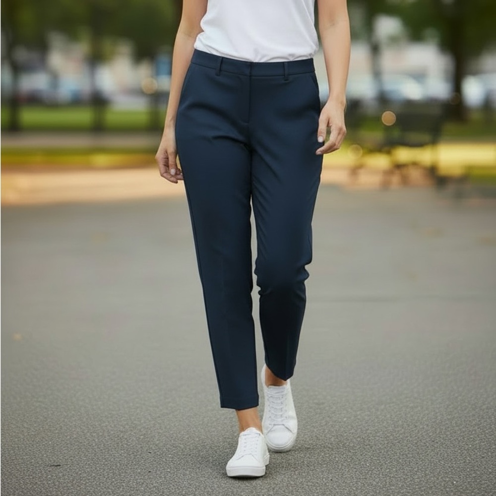 CAbi Navy Go-To Ankle Trousers Size 8 #5078